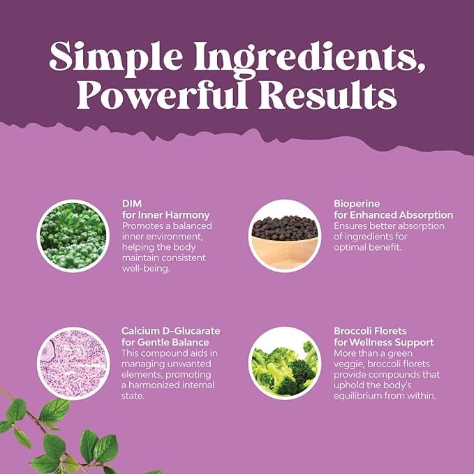 Natures Craft Potent DIM Supplement for Women - Hormone Balance for Women with DIM and Black Pepper Menopause Support and PMS Relief - Menopause Supplements Extra Strength 300mg per Serving