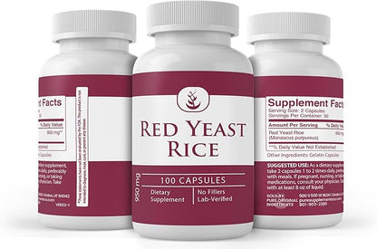 PURE ORIGINAL INGREDIENTS Red Yeast Rice Extract, (100 Capsules) Always Pure, No Additives Or Fillers, Lab Verified