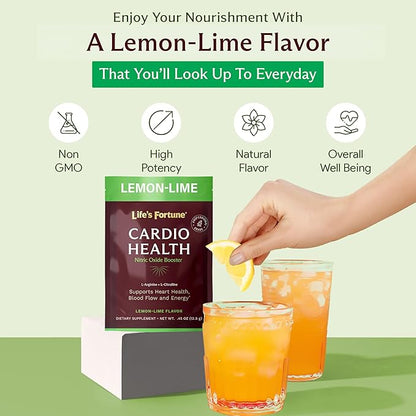Life's Fortune L Arginine L Citrulline Supplement Powder - High Potency Nitric Oxide Supplement Booster with Natural Lemon Lime Flavor, 7 Servings (Pack of 1)