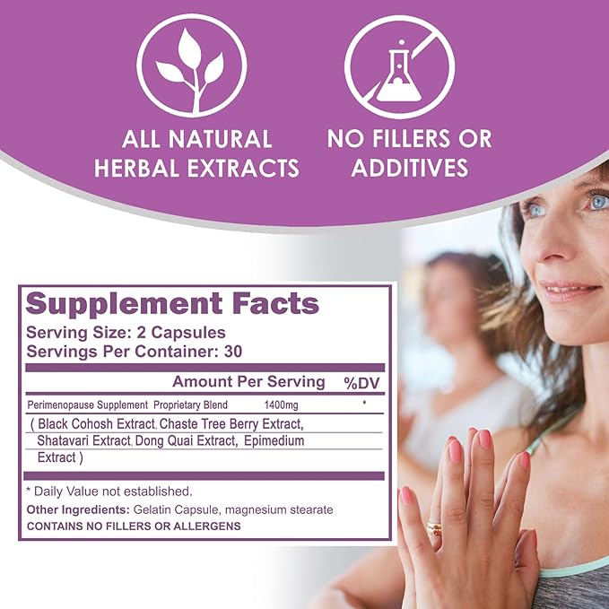 VH Nutrition Perimenopause Supplement for Women | Estrogen Support* Extra Strength Hormone Balance* for Her | Easy to Swallow Pills