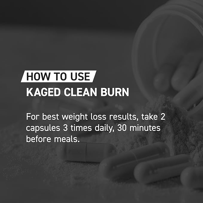Kaged Thermogenic Clean Burn Caps for Men & Women Weight Management Supplement Caffeine-Free 90 Servings