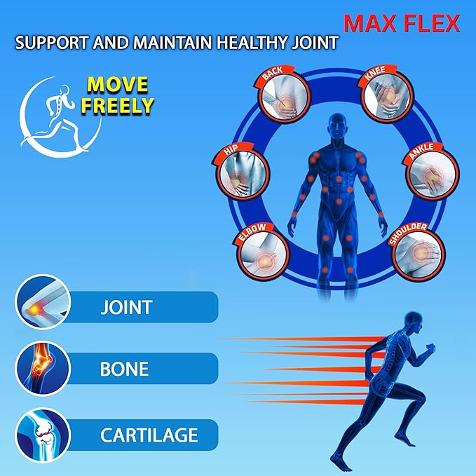 MAX FLEX UC-II, Collagen Supplement for Joint Health – Advanced Joint Support Supplement with Glucosamine, Chondroitin, Joint Inflammatory Relief as Turmeric – Gluten Free – 60 Tablets, 2 Tablets/Day