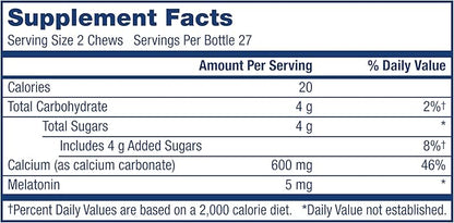 TUMS Heartburn Plus Sleep Support Chewable Dietary Supplement Tablets for Occasional Heartburn Relief Plus Sleep Support, Berry Fusion - 54 Count