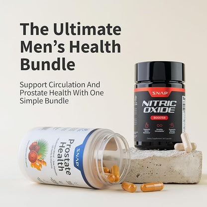 Snap Supplements Nitric Oxide Booster Supplement with L Arginine and L Citrulline Essential Amino Acids and Ginseng Root, Energ & Circulation Support (Prostate + Nitric Oxide (Bundle))