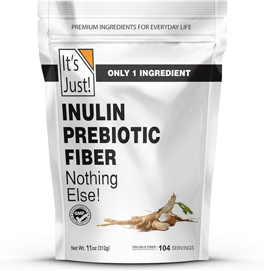 It's Just! - Inulin Prebiotic Fiber, Water Soluble, Chicory Root Powder, Promotes Gut Health, Add to Smoothies, Vegan/Keto Friendly
