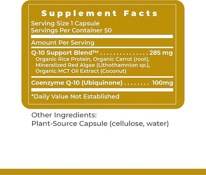 Premier CoQ-10, 50 Capsules, Vegan Product - Live-Source, Fermented CoQ10 (100 mg; Trans Isomer Form) The Preferred Lipid-Soluble Form for Premier Cardiovascular, Nerve, Brain and Immune Support