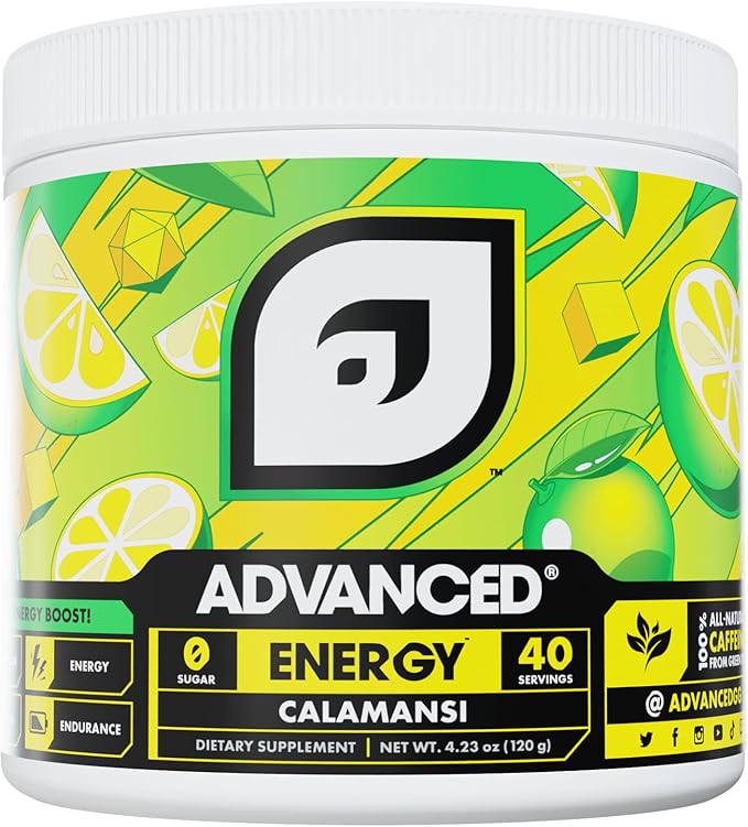 Advanced Energy - Energy Brmula with Electrolytes for Hydration oosting Fo- L-Theanine to Combat Jitters - Sugar Free & Keto Friendly - No Maltodextrin (40 Servings) (Calamansi)
