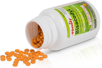 Timely Laxative Bisacodyl 5mg Tablets - Stimulant Laxatives for Constipation Fast Acting & Gentle - Overnight Constipation Relief for Adults - Compare to Active Ingredients in Dulcolax - 1000 Tablets
