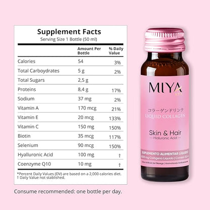 Hydrolyzed Liquid Collagen Drink | 6,000mg Collagen Peptide from Wild Marine Fish from Japan per Bottle | Skin & Hair Benefits | Peach Flavor | Liquid Collagen for Women