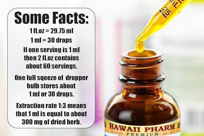 Hawaii Pharm Maca Root Alcohol-Free Liquid Extract, Organic Maca (Lepidium Meyenii) Whole Dried Plant Glycerite Natural Herbal Supplement, USA 2oz
