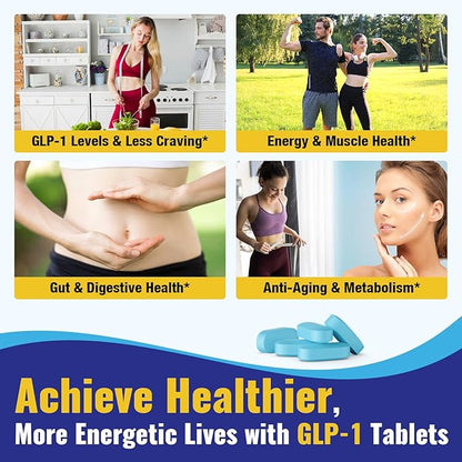 GLP-1 Supplement for Women & Men, Natural GLP-1 Support, 26 in 1 with Akkermansia Probiotic, Berberine, Inulin, Turmeric, HMB, GLP1 for GLP 1 Levels, Metabolism*, Digestive & Gut Health - 60 Count