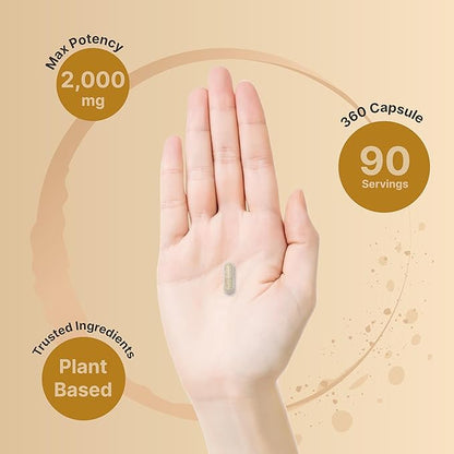 NatureBell Psyllium Husk Capsules 2,000mg Per Serving, 360 Count, with Inulin & Chia Seed – Soluble Fiber for Digestion – Plant Based Herbal Fiber Supplement, Non-GMO, Gluten Free