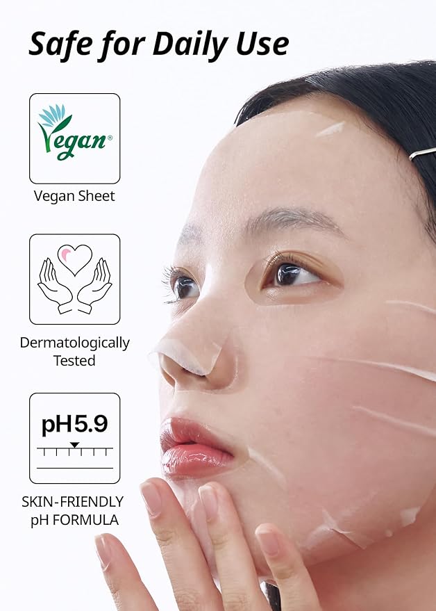 [K Beauty] Skin Return Hydrating Essence Sheet Mask | Moisturizing and Protecting for All Skin Types | Vegan Sheet Masks with Ceramide NP | Korean Face Masks Skincare | Facial Mask | 10 Sheets
