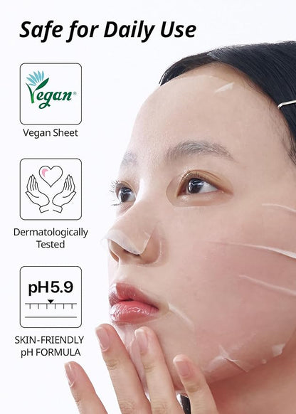 [K Beauty] Skin Return Hydrating Essence Sheet Mask | Moisturizing and Protecting for All Skin Types | Vegan Sheet Masks with Ceramide NP | Korean Face Masks Skincare | Facial Mask | 10 Sheets
