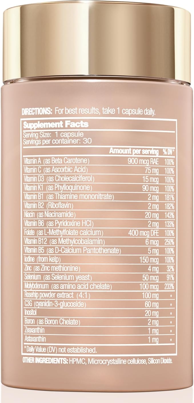 Her Daily Multi Refill Pack - 30 Capsule Vegan Women's Multivitamin for Energy, Mental Clarity & Wellness - Body & Brain Booster with B6, D3 & Zinc