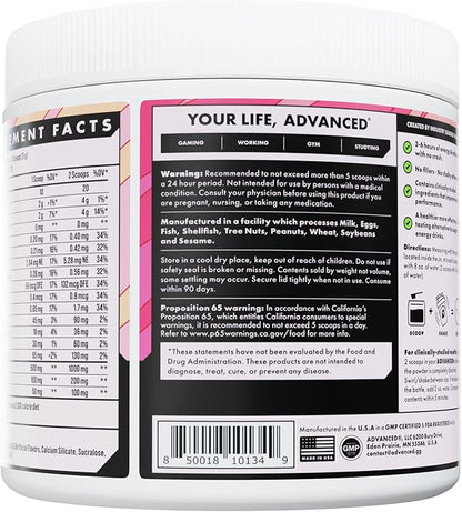 Advanced Energy - Energy Boosting Formula with Electrolytes for Hydration - L-Theanine to Combat Jitters - Sugar Free & Keto Friendly - No Maltodextrin (40 Servings) (Lychee)