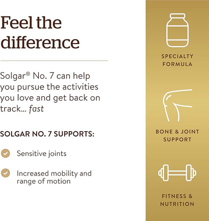 Solgar No. 7, 60 Vegetable Capsules - Joint Support & Comfort - Increased Mobility & Flexibility - Supplement for Men & Women - With Ester-C Vitamin C - Gluten-Free, Non GMO, Dairy Free - 60 Servings