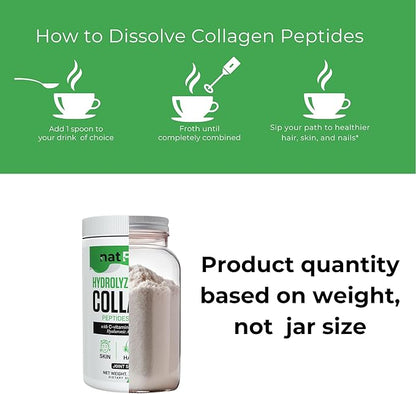 Collagen Peptides Powder – Hydrolyzed Bovine Collagen with Vitamin C, Hyaluronic Acid, Zinc & B3 – Type 1 & 3 Unflavored Protein Powder for Women & Men Hair, Skin, Nails, Joints 45 Servings