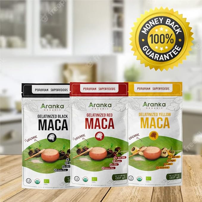 Gelatinized Maca Powder - 8oz Peruvian Maca Powder Organic - Red Maca Powder, Black Maca, Yellow Maca Root -Maca Powder Organic for Women, maca Powder Organic for Men (Yellow Maca)