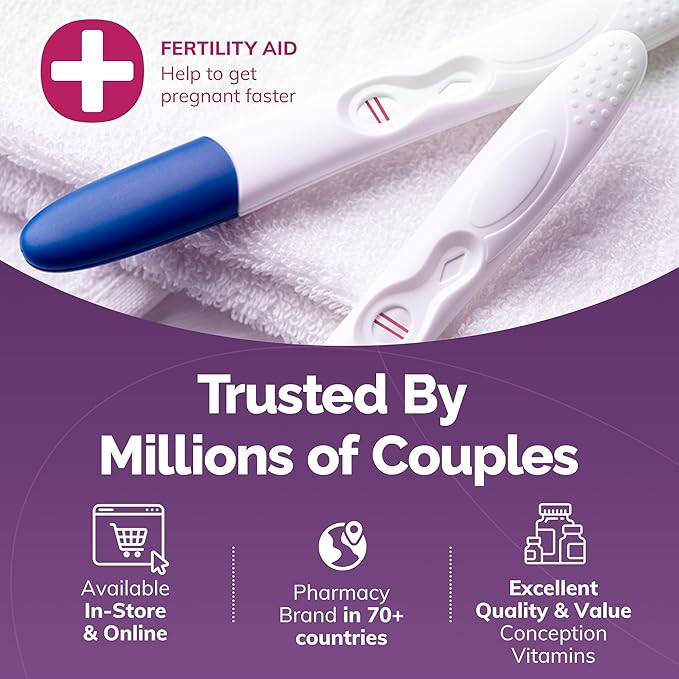 CONCEIVE PLUS Women's Fertility Support: Conception Prenatal Supplements for Her, Aids Hormonal Balance, & Regular Cycles - Folic Acid, B12, Zinc, Biotin, Non-GMO - 60 Vegetarian Soft Capsules