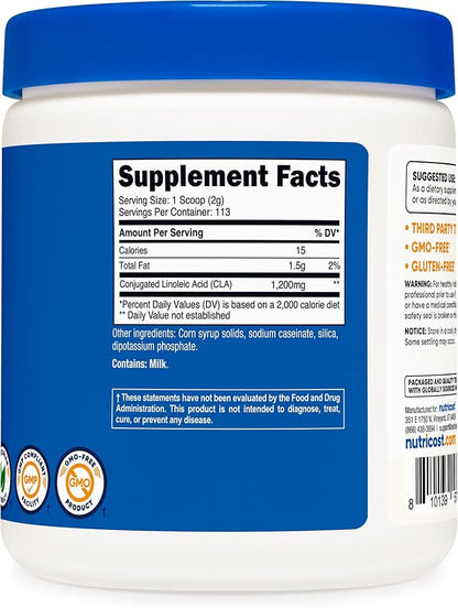 Nutricost CLA (Conjugated Linoleic Acid) 8oz (227g) Powder - Gluten Free, GMO Free CLA Supplement