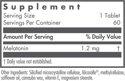 Nutricology Slow Motion Melatonin - Sleep Aid, Low Dose, Lipid Matrix, 1mg Supplement, Pure, Hypoallergenic, Scored Tablets - 60 Count