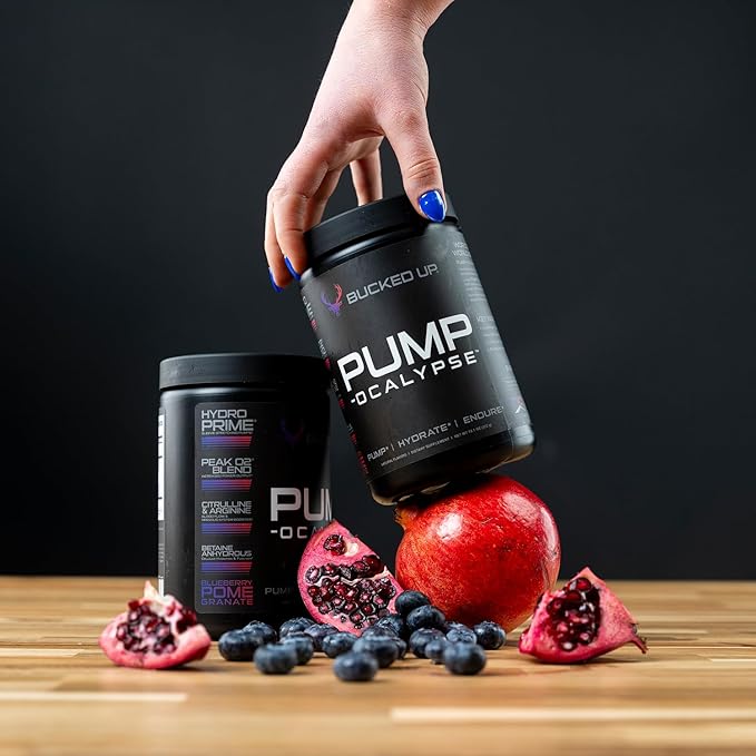 Pump-ocalypse Blueberry Pomegranate | Nitric Oxide, L Arginine Supplement | Citrulline Malate, GlycerPump | Ultimate N.O. Booster | Lean Muscle Support | Blood Flow, Vascularity, Hydration, Endurance