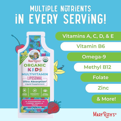 Multivitamin for Kids | Sugar Free Kids Multivitamin | Liquid Vitamins | Immune Support Supplement | Cognitive Health & Overall Wellness | USDA Organic | Vegan | Non-GMO | 14 Servings