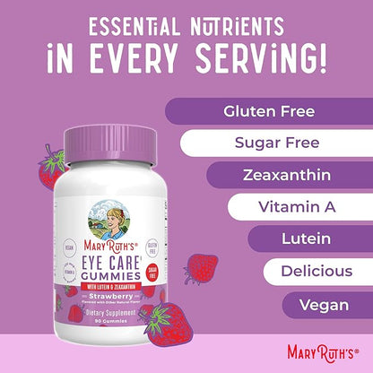 MaryRuth Organics Eye Care Gummies | Eye Health Vitamins for Adults and Kids | Lutein and Zeaxanthin Supplements | for Eyes | Vegan | Non-GMO | Gluten Free | 90 Count | 45 Day Supply
