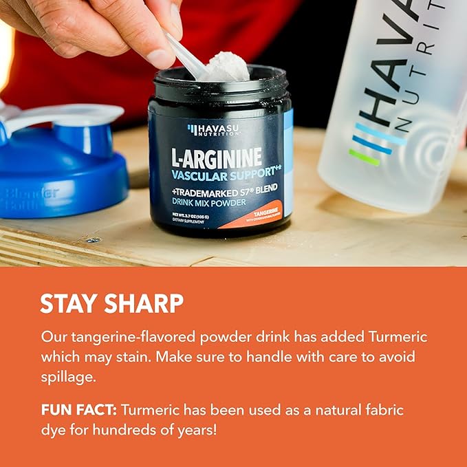 L-Arginine Powder - Nitric Oxide Supplement for Men and Women with L-Citrulline and Beet Root - Pre and Post Workout Support for Endurance and Recovery - Tangerine Flavor, 1 Month Supply (30 Scoops)