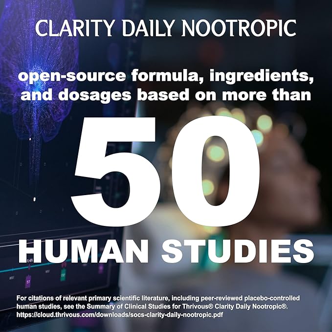 Thrivous Clarity and Serenity Stack - Enhance Memory, Focus & Mood - Enhance Relaxation & Sleep - Advanced Nootropic Supplement - Includes Clarity & Serenity - 2 Bottles - 120 Capsules
