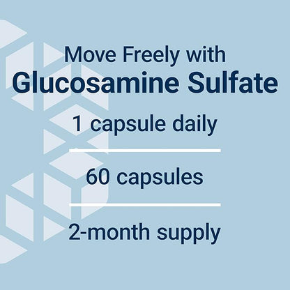 Life Extension Glucosamine Sulfate, 750 mg, Supports Knee Comfort and Joint Health, Gluten-Free, Non-GMO, 60 Capsules