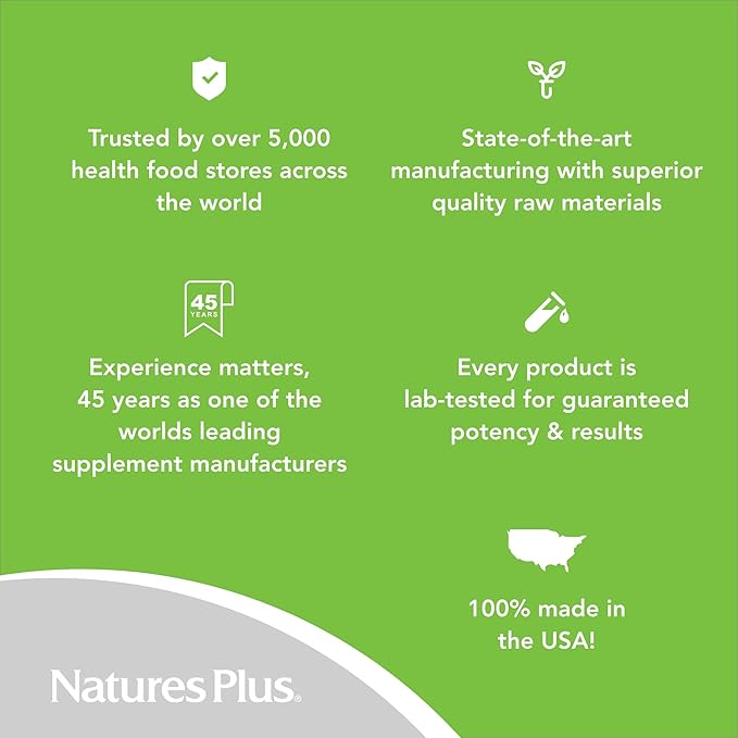 Natures Plus Biotin & Folic Acid (Methylfolate), Sustained Release - 30 Vegetarian Tablets - Vitamin B7 & Vitamin B9, Supports Hair Growth, Energy Booster, Prenatal Vitamin - Gluten-Free - 30 Servings