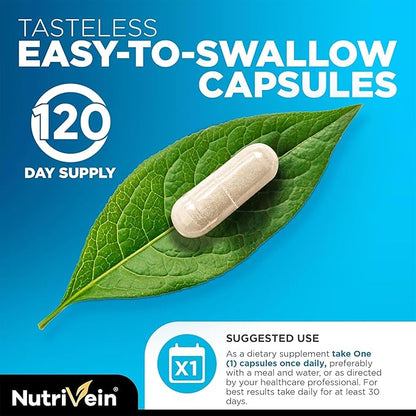 Nutrivein Premium Zinc Gluconate 100mg - 120 Capsules: High-Absorption Zinc Gluconate Supplements for Whole-Body Well-Being - Essential Elements for Wellness