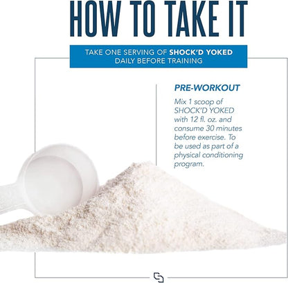 Siren Labs Shock’D Yoked High Stim Pre-Workout – Caffeine, Taurine, Citrulline Malate, Agmatine, Betaine Anhydrous–High Energy & Powerful Muscle Pumps-Nitric Oxide–Flex on The Beach (30 Servings)