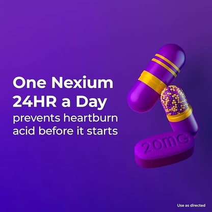 Nexium 24HR ClearMinis Acid Reducer Heartburn Relief Delayed Release Capsules for All-Day and All-Night Protection from Frequent Heartburn, Heartburn Medicine with Esomeprazole Magnesium - 42 Count