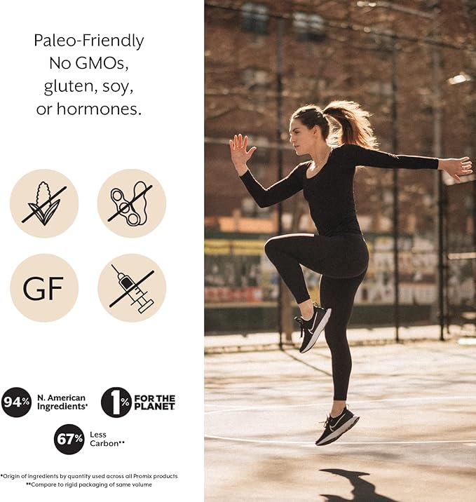 Promix Hydrolyzed Collagen Peptides with BCAA - Grass Fed Collagen for Bone, Skin, Nail, and Joint Support - 39 Servings