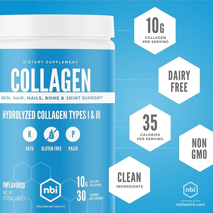 Non-GMO, Grass Fed, Unflavored, Collagen Protein Powder, Paleo- and Keto Friendly, Type I and III Hydrolyzed Collagen, Amino Acids Supplement, Pasture Raised, Dairy Free, Soy Free, Gluten Free