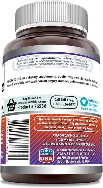 Amazing Formulas L-Arginine/L-Ornithine 1500 Mg Per Serving, Capsules | Non-GMO | Gluten Free | Amino Acid Supplement (250 Count)