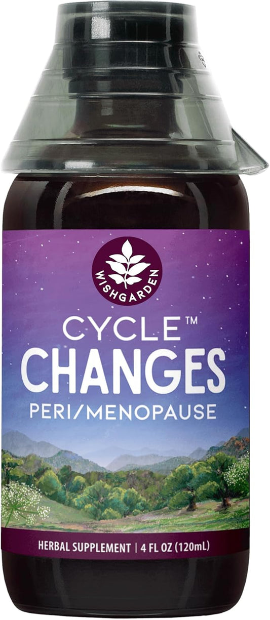 WishGarden Herbs Cycle Changes Herbal Menopause Support - Plant-Based Supplement w/Black Cohosh, Wild Yam & Vitex Supports Hormone Balance for Women in Transition from Perimenopause to Menopause, 4oz