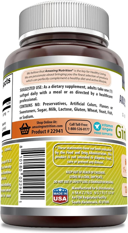 Amazing Formulas Ginkgo Biloba 120 Mg Supplement 120 Capsules | Standardized to Contain 24% Ginkgo Flavone Glycosides | Non-GMO | Gluten Free | Made in USA