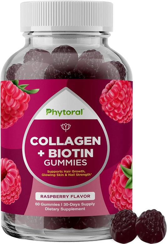 Hydrolyzed Collagen Gummies Vitamins for Adults - Hair Skin and Nails Gummies for Healthy Hair Growth Glowing Skin and Nail Care - Pure Collagen Supplement Joint Support Loss Care