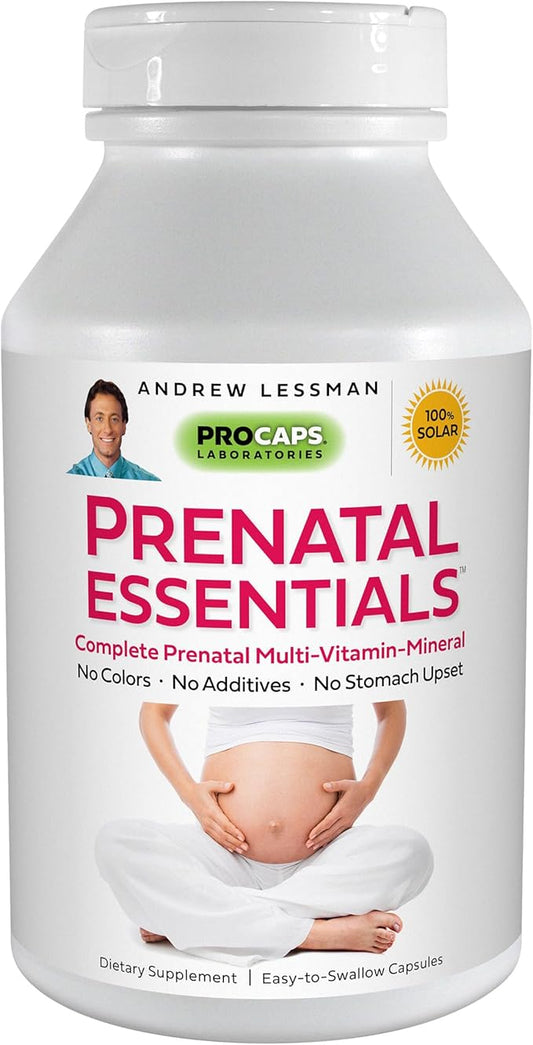 ANDREW LESSMAN Prenatal Essentials 180 Capsules - Complete Prenatal Vitamins for Women, No Additives Prenatal Multivitamin, Nutrients for Womens Prenatal, Postnatal-Methylfolate Prenatal with Iron
