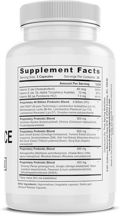 Eve Balance Menopause Support - Complete Supplement for Women’s Total Menopause Relief, Hot Flashes, Joint Pain, and More - Premium Blend with Prebiotics & Probiotics