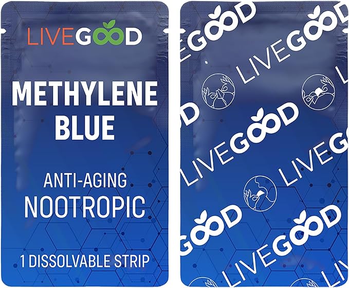 LIVEGOOD™ Methylene Blue Nootropic – Dissolving Strips for Maximum Absorption, Helps Promote Focus & Cognitive & Brain Health, Third Party Tested, 15 Strips