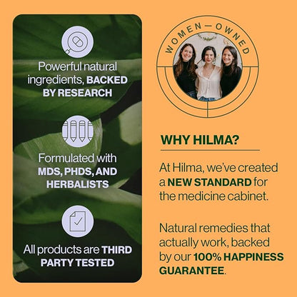 Hilma Pre and Probiotic with Herbs - Support Gut Health with Prebiotics and Probiotics, Plus Gas and Bloating Relief for Women & Men, 60 Vegan Capsules