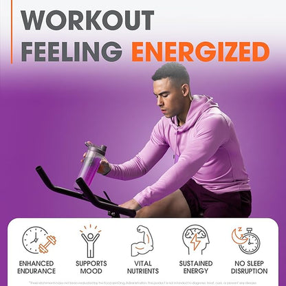 Genius Pre Caffeine-Free Pre Workout Boosted Energy, Focus, Performance Nootropic Formula AlphaSize, Citrulline Malate, CarnoSyn Beta Alanine Endurance, Stamina, Recovery, 20 Servings - Grape Limeade