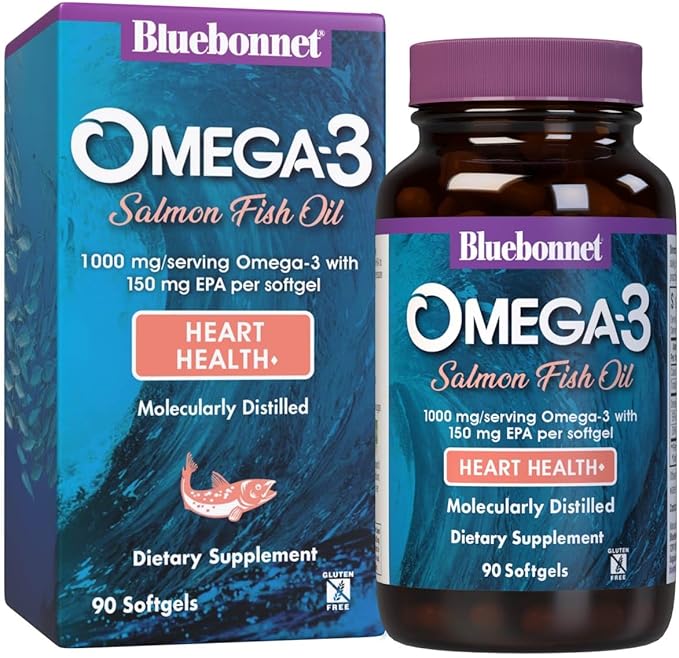 BlueBonnet Nutrition Omega-3 Salmon Oil Softgels, 90 Count