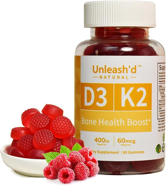Unleash'd Vitamin D3 K2 Gummies 60 Count