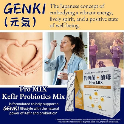 Pro Mix Probiotics Supplement | Kefir-Based Supplement with 12 Probiotic Strains and 4 Prebiotics for Promoting Gut Health, Digestion, and Immune Boost - 30ct